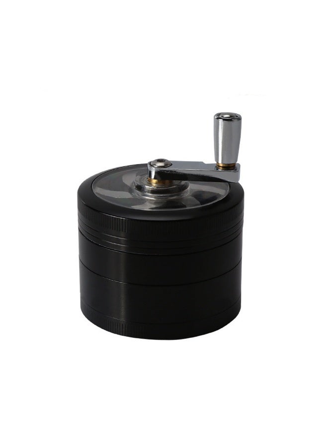 4 Layer Spice Crusher With Hand Crank Magnetic Lid Silver Coffee Grinder - Image 1